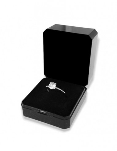 Anello Argento Rodiato Solitario Zircone 6MM [07346c56]