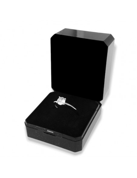 Anello Argento Rodiato Solitario Zircone 6MM [07346c56]