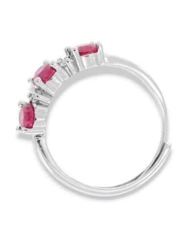 Anello Argento Rodiato Riviera 3 Zirconi Viola [3d13c61b]