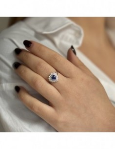 Anello Argento Rodiato Principessa Cuore Blu 5MM [4b19e795] 2