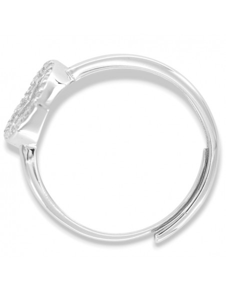 Anello Argento Rodiato Cuore Bordi Zirconi Bianchi [c3aa4f02]