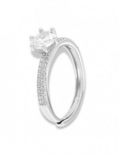 Anello Argento Rodiato Solitario Zircone [8614d224]