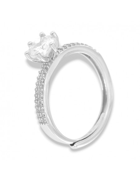 Anello Argento Rodiato Solitario Zircone [b12df6bd]