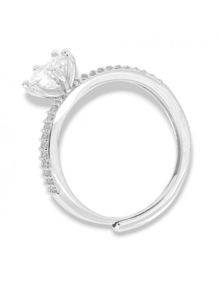 Anello Argento Rodiato Solitario Zircone [063037b9]