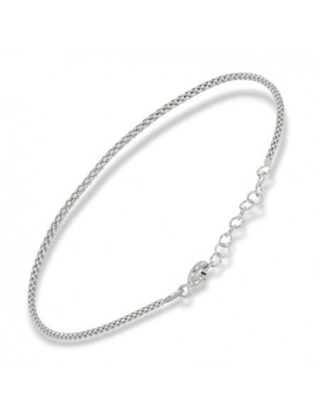 Bracciale Argento Rodiato Maglia Popcorn Prima Misura [9eecd2e0]