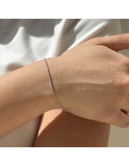 Bracciale Argento Rodiato Maglia Popcorn Prima Misura [7ef586d9]