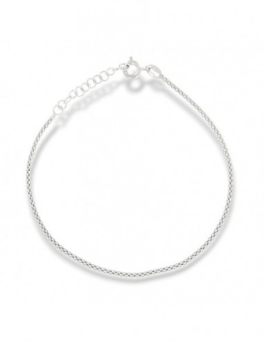 Bracciale Argento Rodiato Maglia Popcorn Prima Misura [ccb800c3]