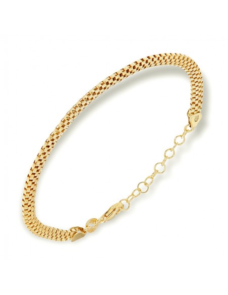 Bracciale Argento Dorato Maglia Popcorn Piatta [a1742484]