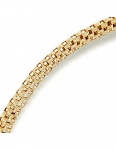 Bracciale Argento Dorato Maglia Popcorn Piatta [a1742484] 2
