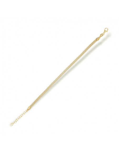 Bracciale Argento Dorato Maglia Popcorn Piatta [b473c0ec]