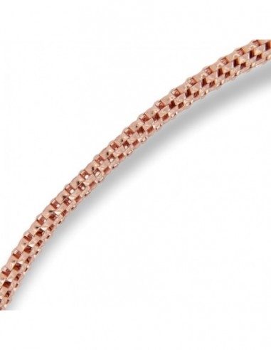 Bracciale Argento Rosato Maglia Popcorn Piatta [ab1d88fd]