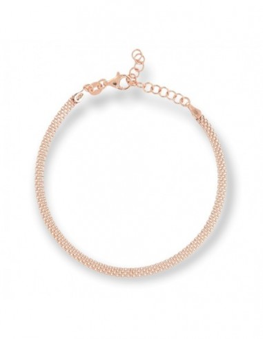Bracciale Argento Rosato Maglia Popcorn Piatta [1c0049f9]
