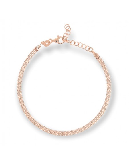 Bracciale Argento Rosato Maglia Popcorn Piatta [1c0049f9]