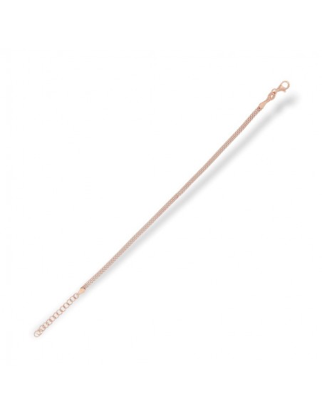 Bracciale Argento Rosato Maglia Popcorn Piatta [19500ee7]