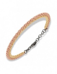 Bracciale Argento Rodiato Maglia Popcorn Bicolore [f9f9d9b0]