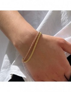 Bracciale Argento Rodiato Maglia Popcorn Bicolore [f9f9d9b0] 2