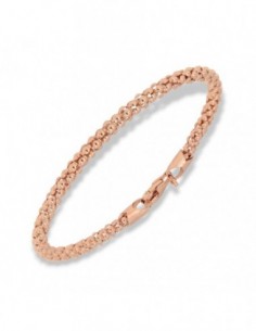 Bracciale Argento Rosato Maglia Popcorn 3,5MM [f110134a]