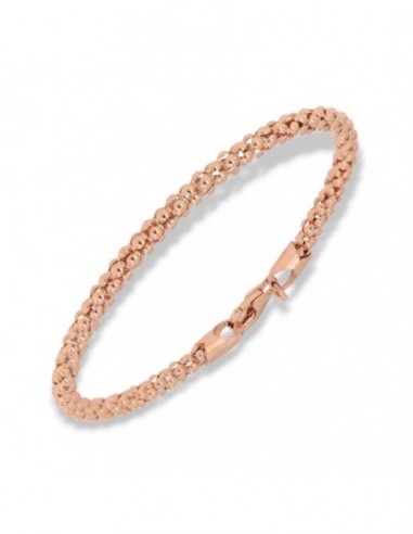 Bracciale Argento Rosato Maglia Popcorn 3,5MM [f110134a]