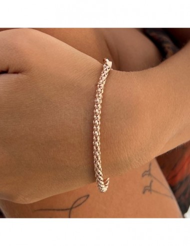 Bracciale Argento Rosato Maglia Popcorn 3,5MM [b34b37f4]