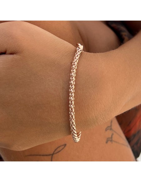 Bracciale Argento Rosato Maglia Popcorn 3,5MM [b34b37f4]