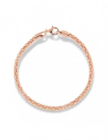 Bracciale Argento Rosato Maglia Popcorn 3,5MM [0106b1ee]