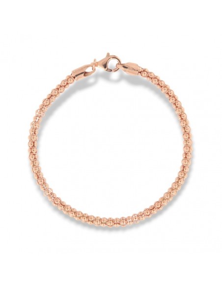 Bracciale Argento Rosato Maglia Popcorn 3,5MM [0106b1ee]