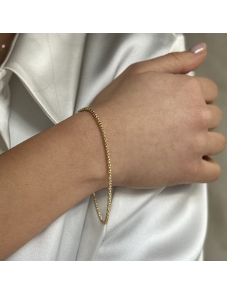 Bracciale Argento Dorato Maglia Popcorn 2,25GR [1d2fcd53]