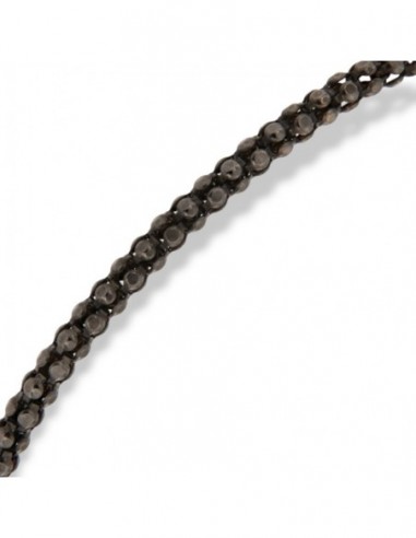 Bracciale Argento Rodiato Nero Maglia Popcorn 2,4Gr [b06b2584]