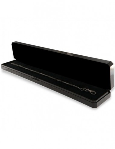 Bracciale Argento Rodiato Nero Maglia Popcorn 2,4Gr [0226a39e]