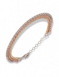 BRACCIALE ARGENTO 3 COLORI MAGLIA POPCORN 2° MISURA [741e2e1f]
