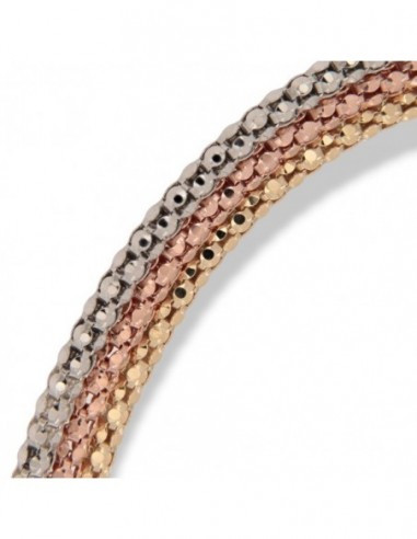 BRACCIALE ARGENTO 3 COLORI MAGLIA POPCORN 2° MISURA [6daaa6dd]