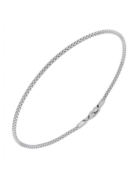 Bracciale Oro Bianco Maglia Popcorn 20CM [1005bbce]