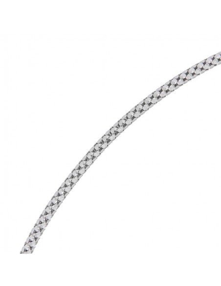 Bracciale Oro Bianco Maglia Popcorn 20CM [340959f1]