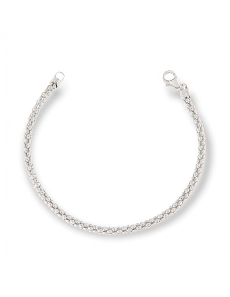 Bracciale Oro Bianco Maglia Popcorn 3MM 5,50GR [f45878ee]