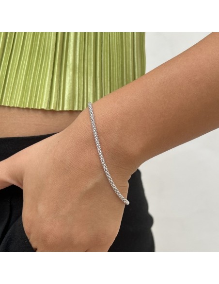 Bracciale Oro Bianco Maglia Popcorn 2MM 3,65GR [c4e961eb]