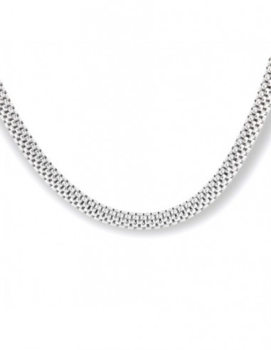 Collana Argento Rodiato Maglia Popcorn Schiacciata [287ad4aa]