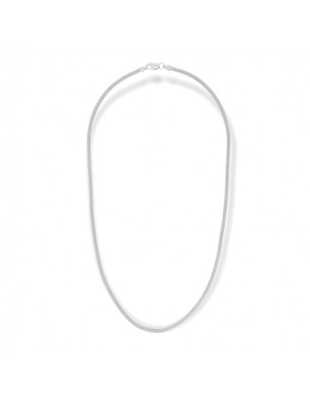 Collana Argento Rodiato Maglia Popcorn Schiacciata [9a3752b0]