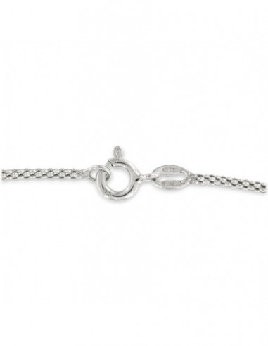 Collana Argento Rodiato Maglia Popcorn 60cm [08d3b017]