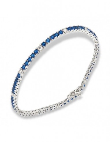 Bracciale Argento Tennis Zirconi Blu Bianchi 2,5MM [be8f8266]