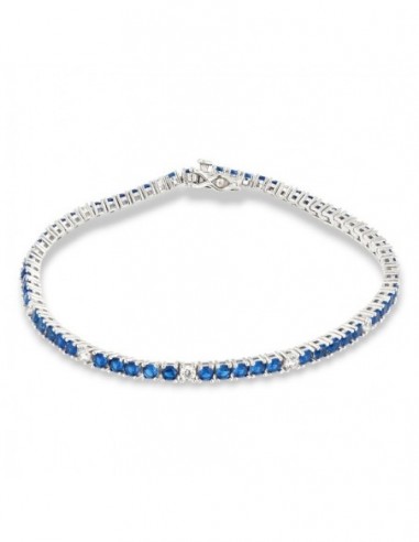 Bracciale Argento Tennis Zirconi Blu Bianchi 2,5MM [f574edbf]