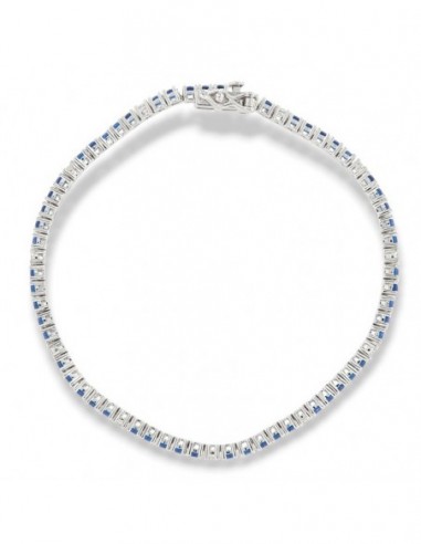 Bracciale Argento Tennis Zirconi Blu Bianchi 2,5MM [42692cbb]