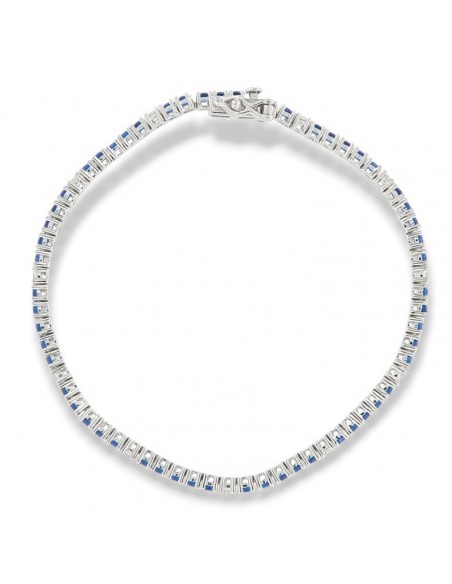 Bracciale Argento Tennis Zirconi Blu Bianchi 2,5MM [42692cbb]