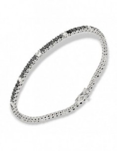 Bracciale Argento Tennis Zirconi Neri Bianchi 2,5MM [09924362]