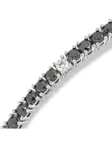 Bracciale Argento Tennis Zirconi Neri Bianchi 2,5MM [778872a0]