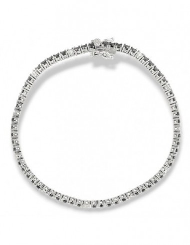 Bracciale Argento Tennis Zirconi Neri Bianchi 2,5MM [c5c5f4ba]