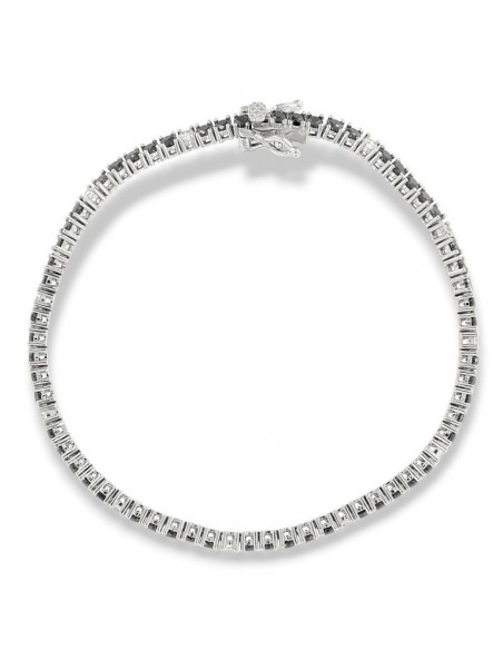 Bracciale Argento Tennis Zirconi Neri Bianchi 2,5MM [c5c5f4ba]