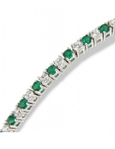 Bracciale Argento Tennis Zirconi Bianchi Verdi 2MM [daabbcab]