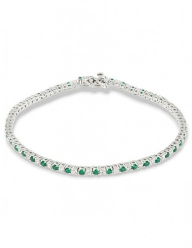 Bracciale Argento Tennis Zirconi Bianchi Verdi 2MM [dffbfbb5]
