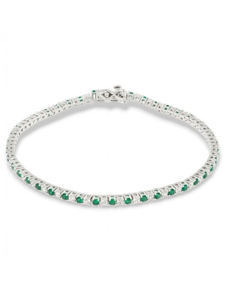 Bracciale Argento Tennis Zirconi Bianchi Verdi 2MM [dffbfbb5]