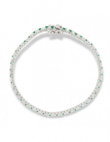 Bracciale Argento Tennis Zirconi Bianchi Verdi 2MM [68e63ab1]